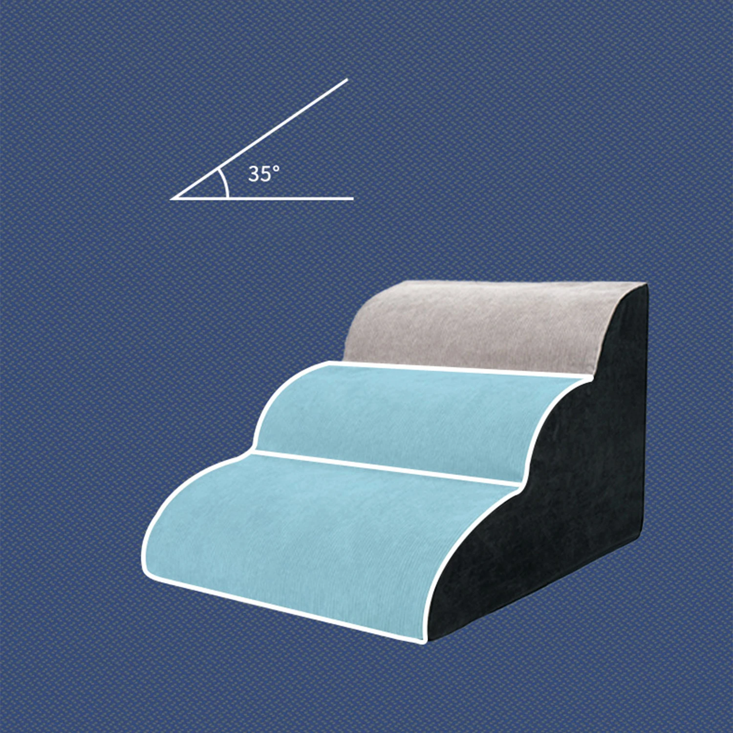 Indoor household modern grey 2/3/4 steps ramp pet dog steps stairs for dog cat animal