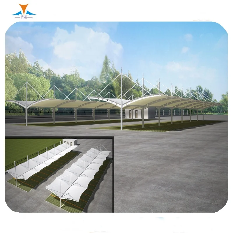 new style high membrane tensile fabric steel frame car parking shade
