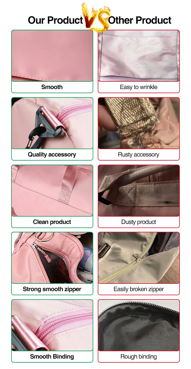 FREE SAMPLE Wholesale custom fashion logo foldable sport gym women mens waterproof travel duffel bag pink duffel bag duffle bag