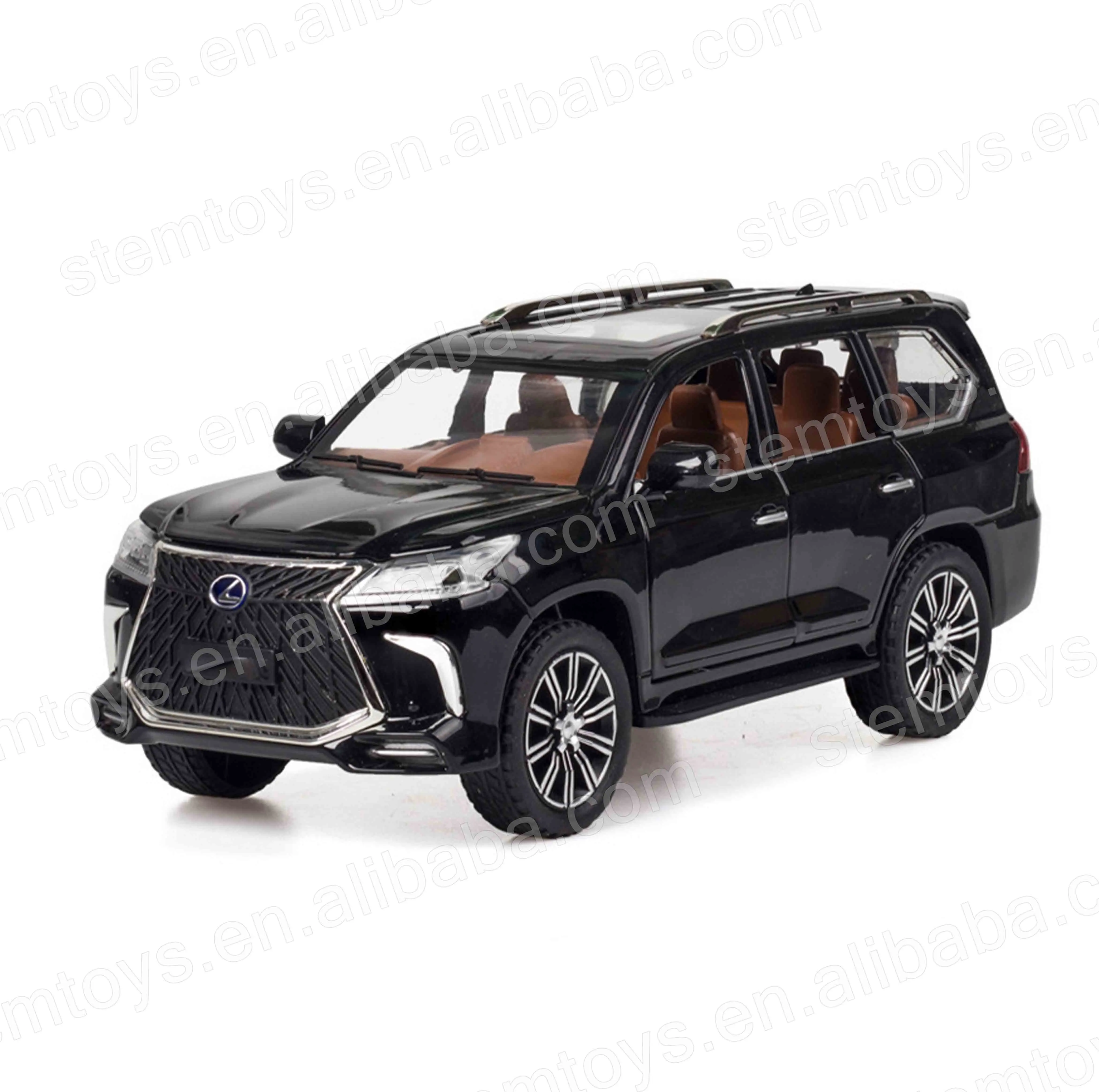 Genuine license 1:24 Lexus LX570 Casting Alloy Car Model mini car Metal pull-back car model with light and sound children