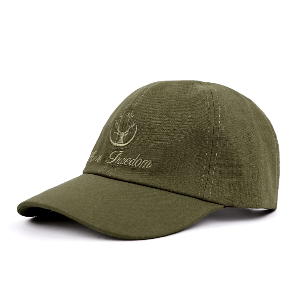 Qianzun unstructured custom 6 panel embroidery logo hemp dad baseball cap without top button