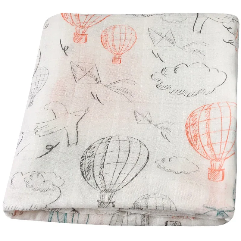 Custom Print Silk Muslin Cotton Wraps Organic Newborn Baby Swaddle Blanket