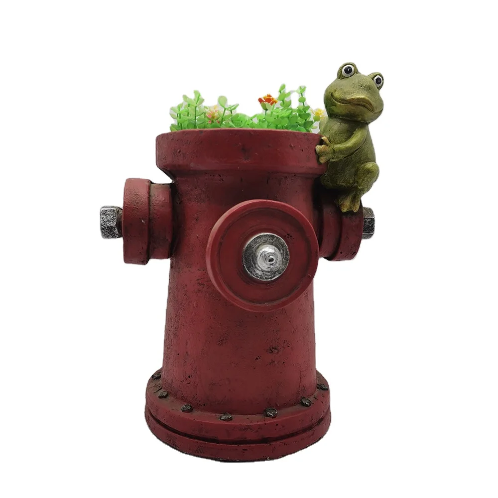 2022 Latest Design Fire Hydrant Flower Pot Modern Style Resin Planter Pot Wholesale
