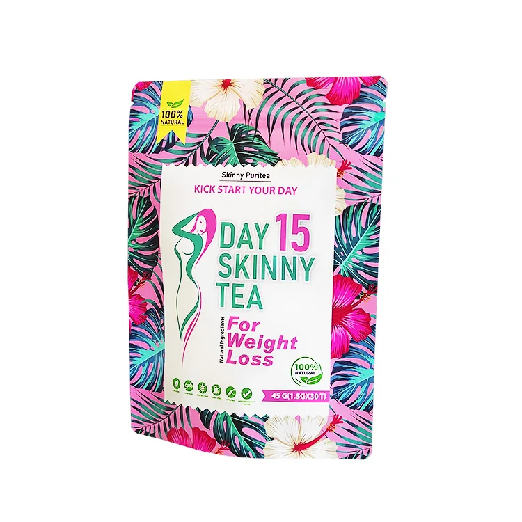 Custom Printed 28days Weight Loss Skinny fit Slim Diet Detox Tea Packaging Bags