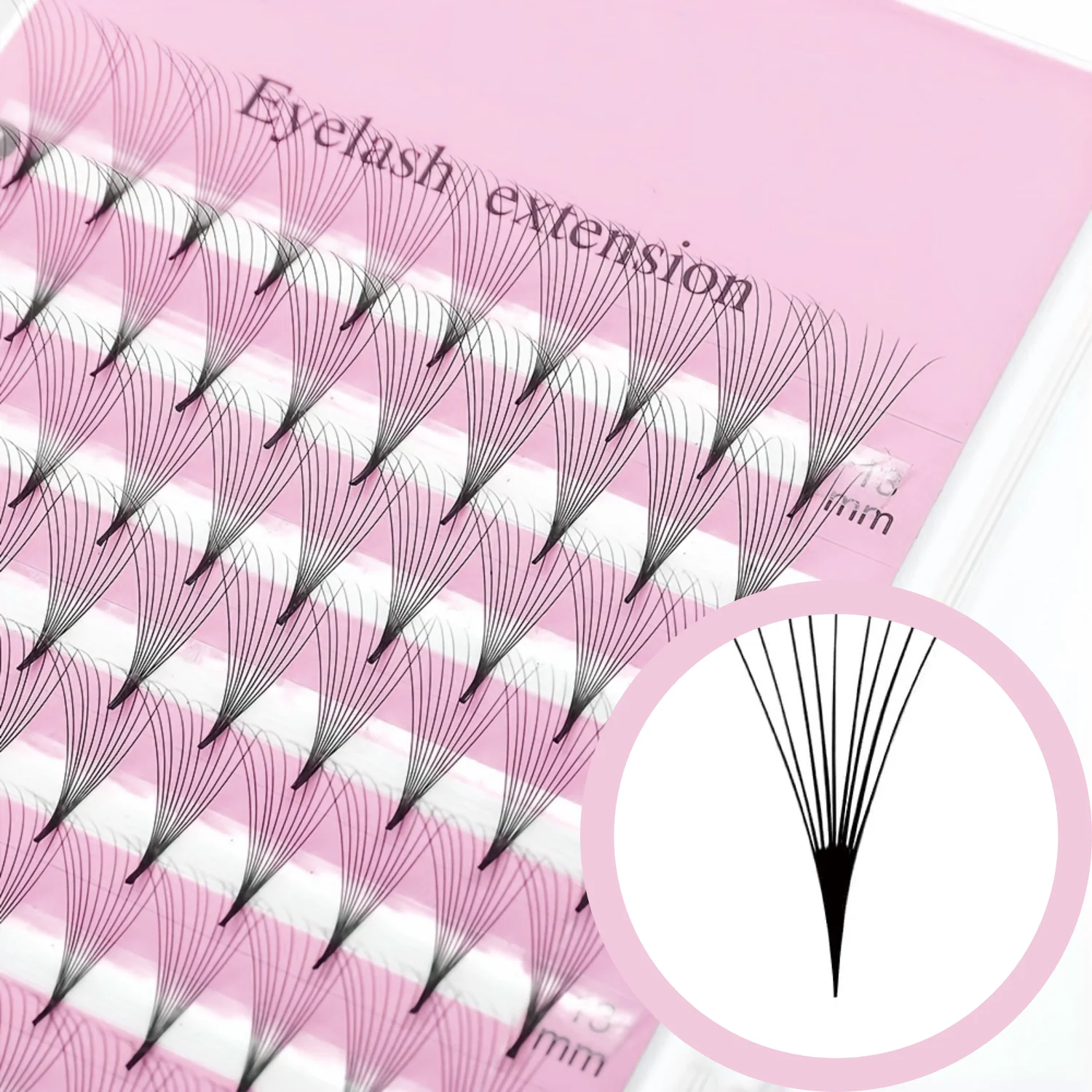 Short Stem Premade Volume Eyelash Extensions 0.07 0.10 Volume Lash Extensions C D Curl 15-20mm Length Pro Made Lash Fans
