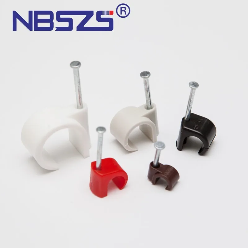 Plastic PE nail adjustable nylon cable fixing clip holder wire fixed clips circle cable clips