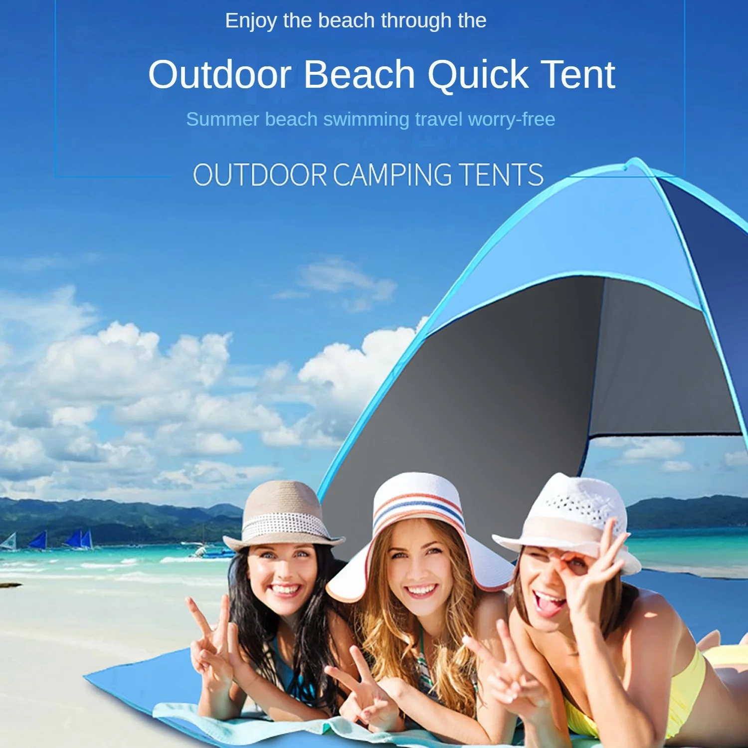 Wild Camping Equipment Picnic Camping Fully Automatic Thickened Rainproof Four-Sided Tent