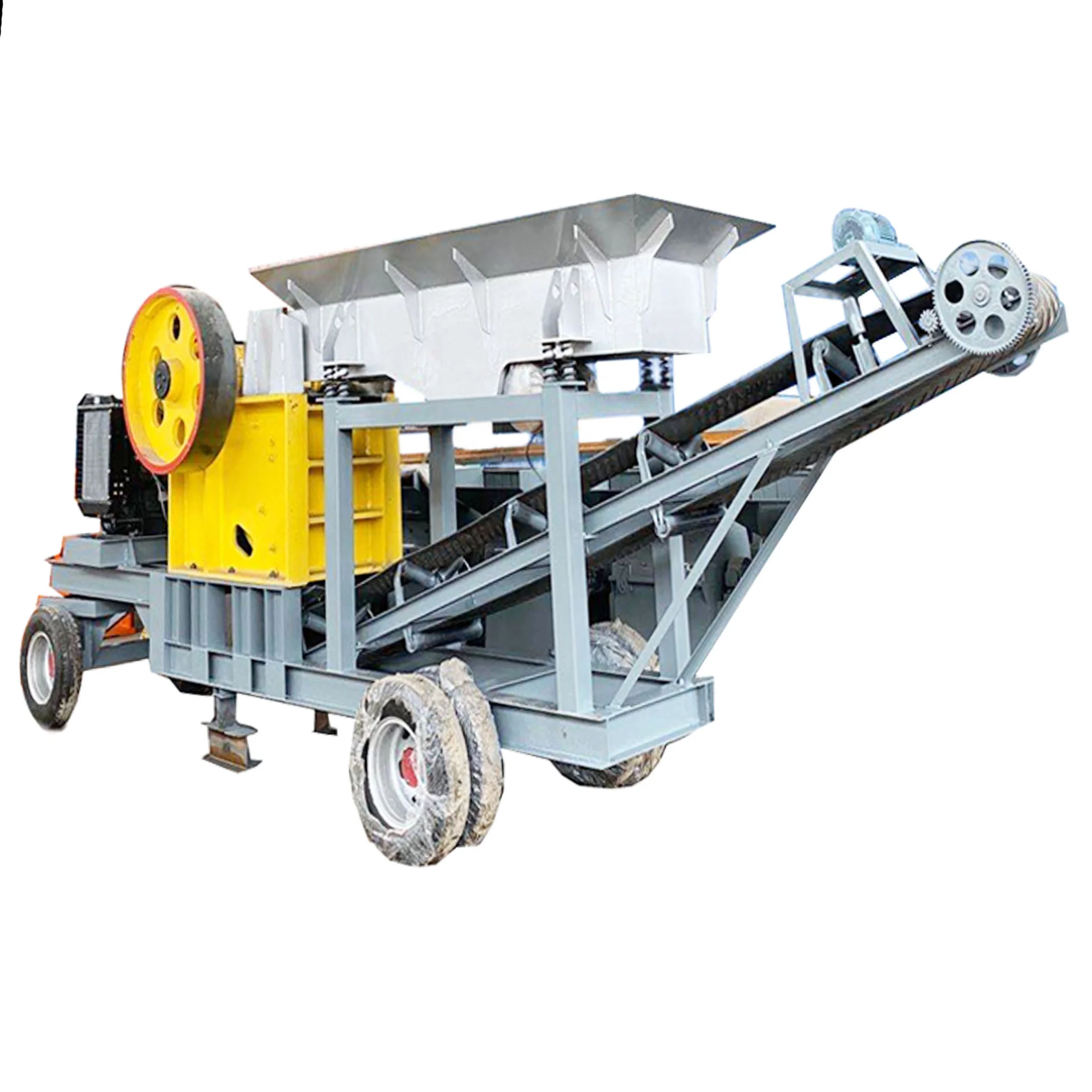 Plant 600 cone mini mobile 100 tph jaw portable small rock crushing stone crusher plant machine price