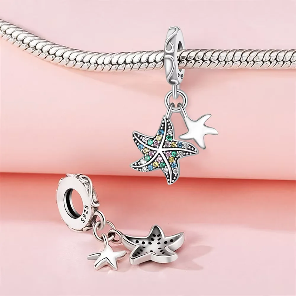 Wholesale ocean series DIY bracelet accessories 925 sterling silver jellyfish charm bracelet jewelry for women gift