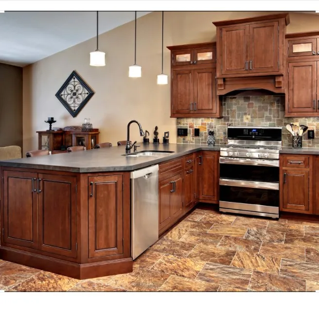 Gorgeous integral cheapest American style solid wood kitchen cabinet
