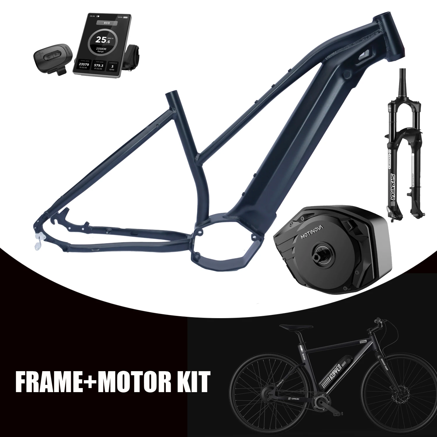 New Products Chinese ebike frame mountain bike  suspension ebike frame to fit Bafang G510 motor with hidden battery