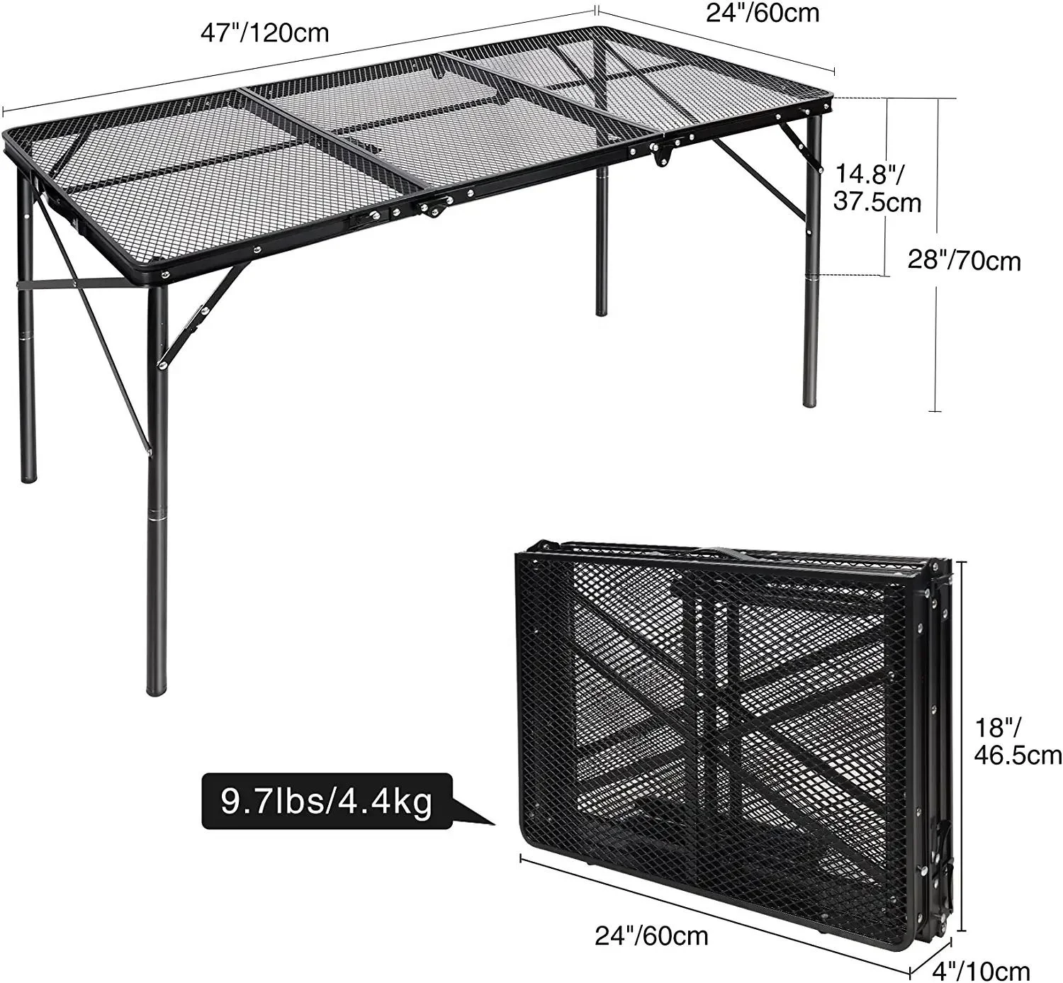 outdoor rectangular aluminum folding table