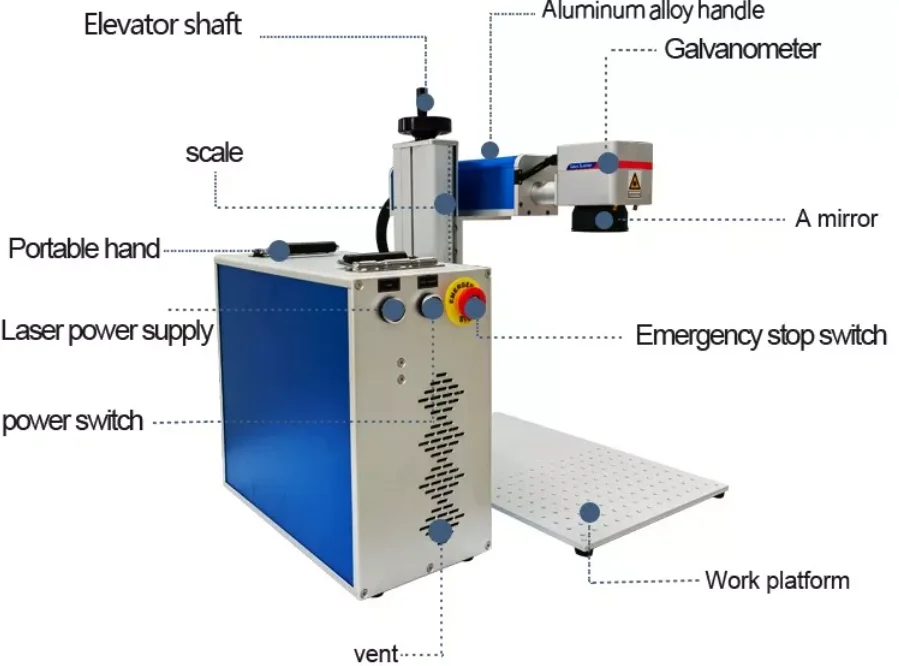 Portable Fiber Laser Marking Machine Keyboard Lazer Printer Logo Printer Etching Engraving Machine For Metal Pulsed