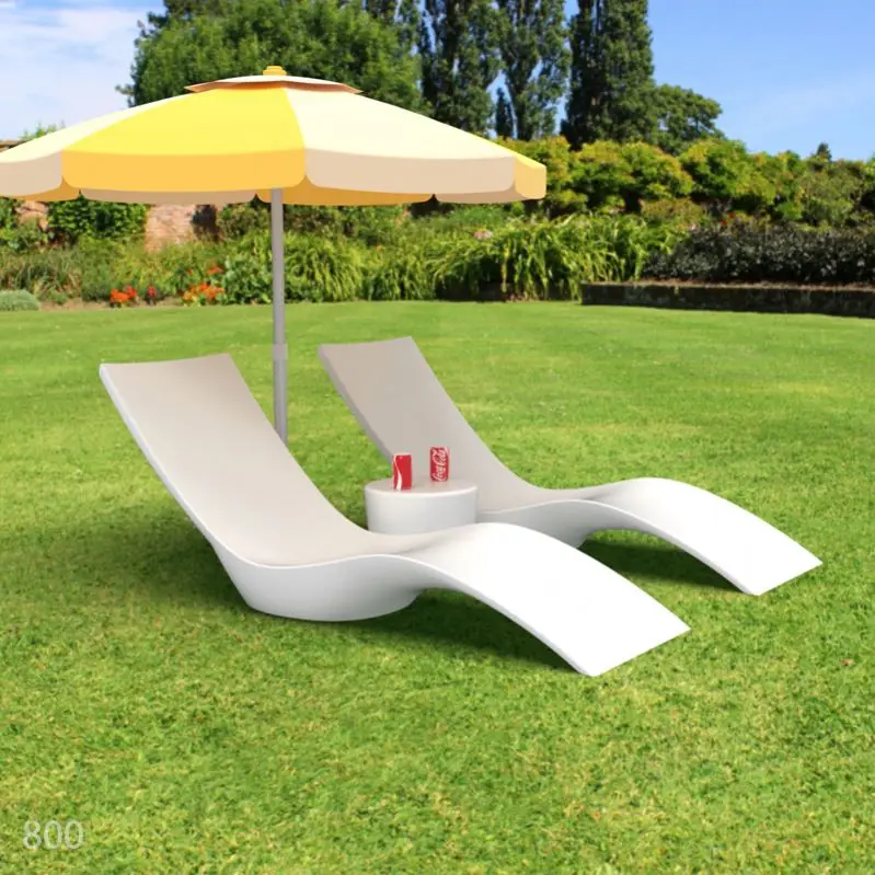 Modern Outdoor Pool Furniture PE Fiberglass Pool Chair Swimming Pool Sun Lounger LEDGE Chaise Lounge Chair
