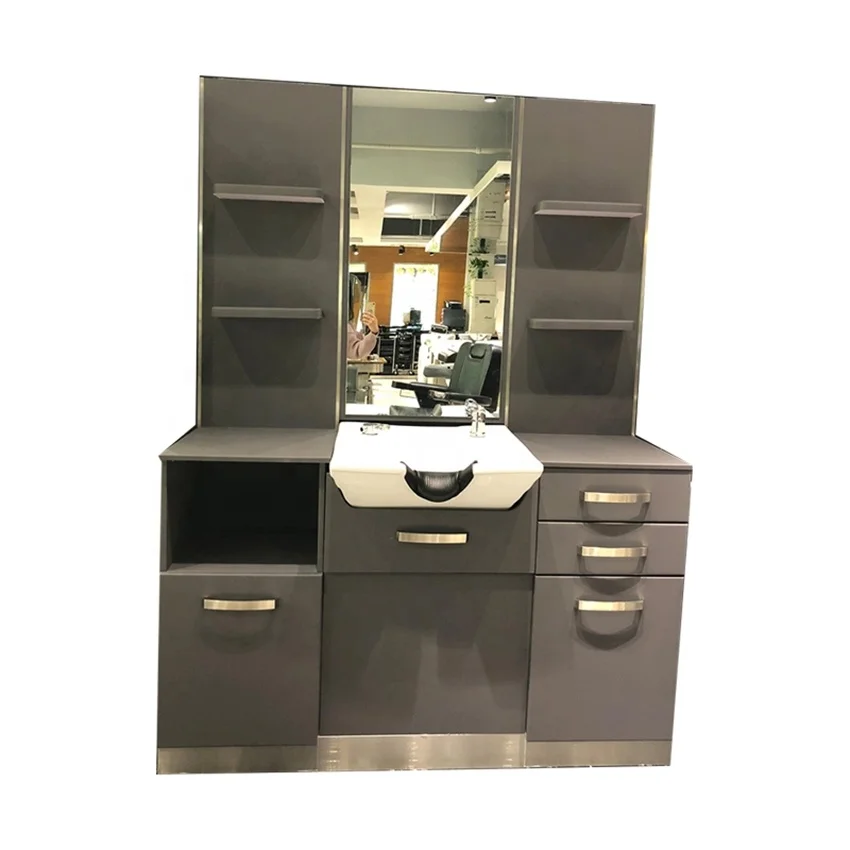 
Hairdressing solid wood barber mirror station package hair cutting barber mirror station HY-MS083 