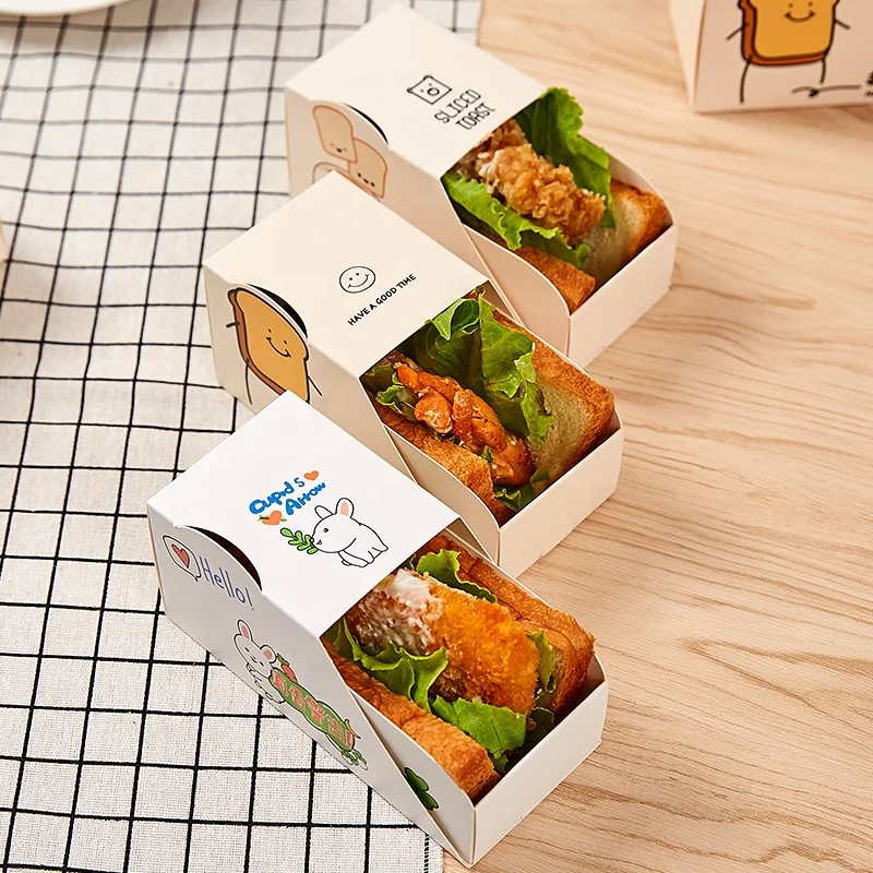 Custom Disposable Food Grade Cardboard Hamburger Packaging Paper Burger Box Potato Chips Package Boxes