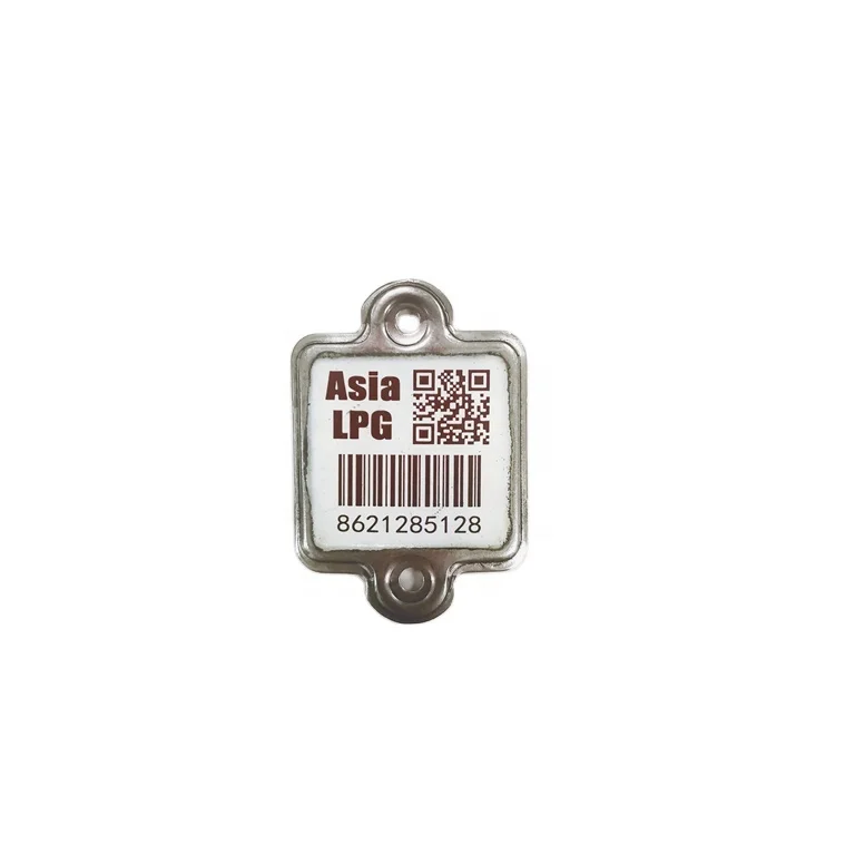 SS304 Metal Ceramic Cylinder Bar Code Label Soaked In Anti-rust Oil For Tracking Bottle Gas