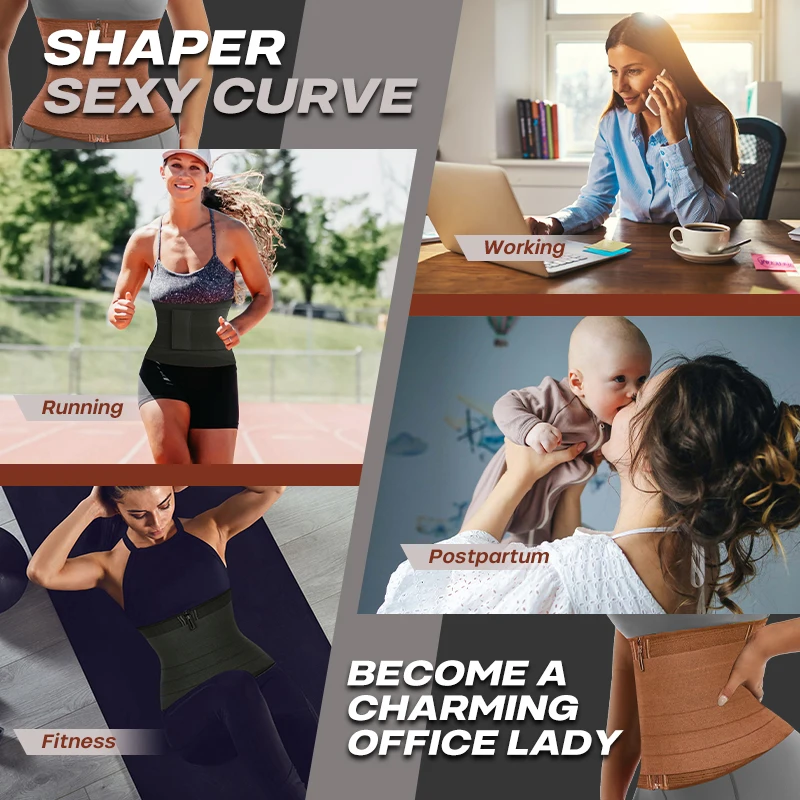 Custom Logo Waist Trainer High Waist Women Tummy Control Wrap Sport Corset Belt Exercise Slimming Shaper Belt