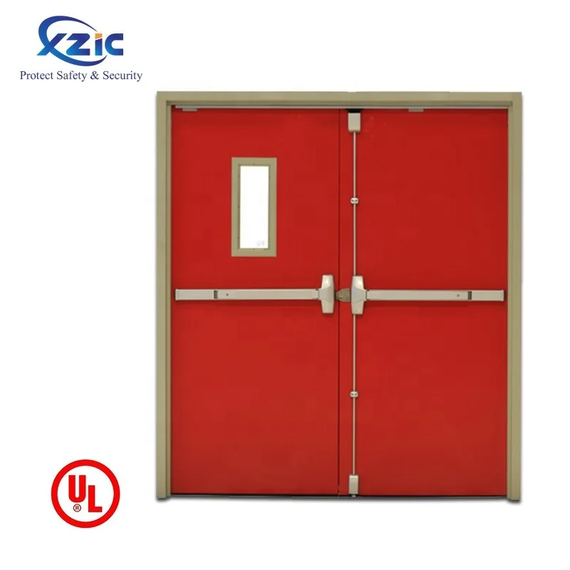 Galvanized steel safety door commercial fire rated door steel fire proof exit door