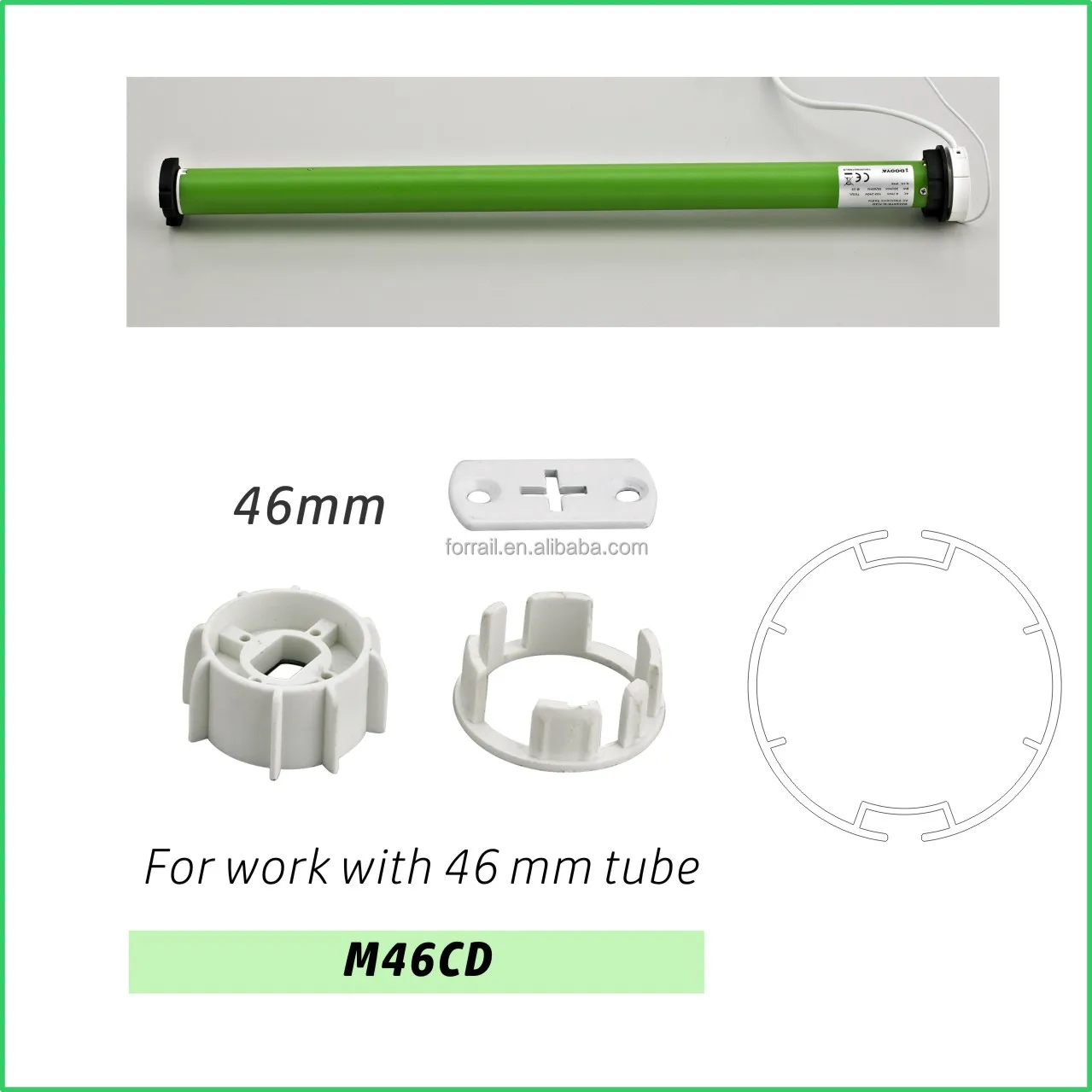 square window covering roller blind with 35 mm tubular Motor blinds 46 mm tube & forrail blinds