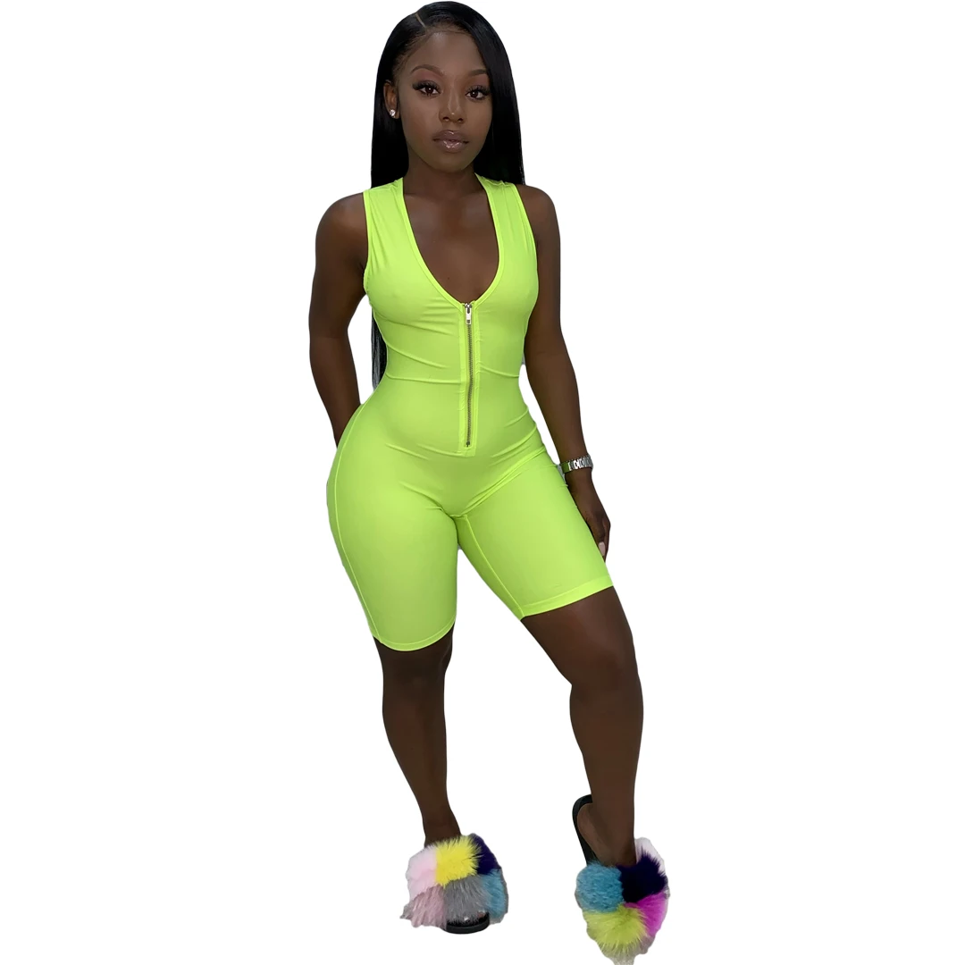 
Summer Plus Size Women Yoga jumpsuit Short v-neck Bodycon Sexy pant Lucky Label Rompers Women 2021 One Piece Jumpsuits for Women 