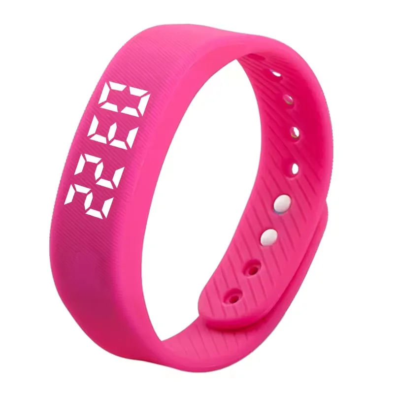 New 3D Pedometer Silicone Smart Bracelet Sleep Monitoring LED Watch Smart Bracelet Leisure Sports Fitness Tracker Color Watch