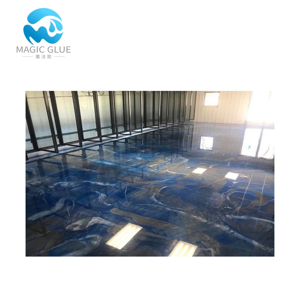 Liquid clear epoxy resin for floor design