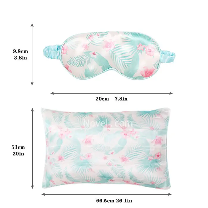 Custom Hair Skin Care Gift Luxury Sleep Silk Satin Eye Mask Silk Pillowcase Set