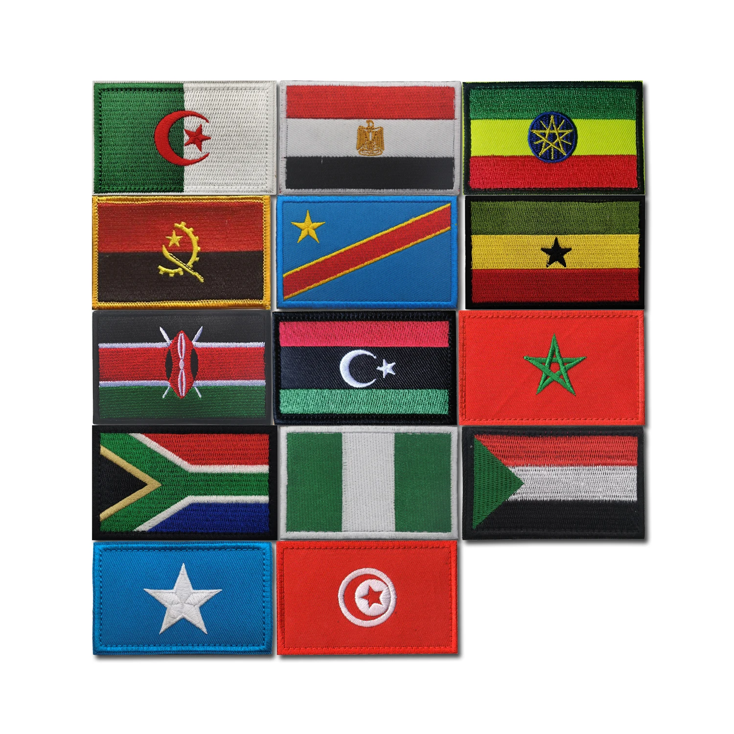 Factory Price African Flag Morale Badge Embroidery Hook and Loop Patch