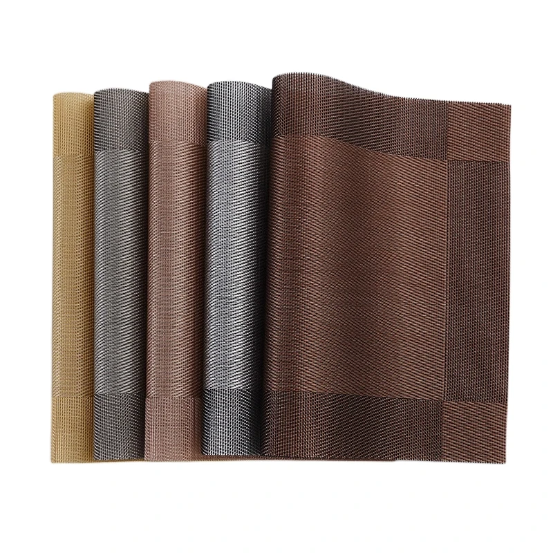 Wholesale PVC Placemat Crossweave Woven Vinyl Non-Slip Insulation Placemat Washable Table Mats for Kitchen Dining Table
