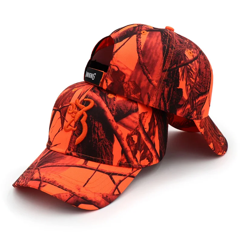 Hat Factory Wholesales Custom Logo Real Tree Camo Cap Hunting Fishing Orange Camo Hunting Cap