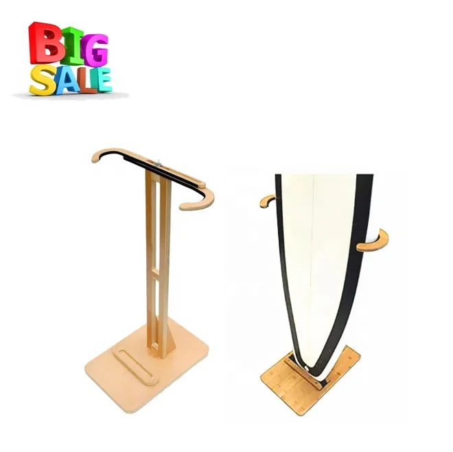 SHX Chinese Supplier Solid Wood Surfboard Standing Rack For Home Garage Storage