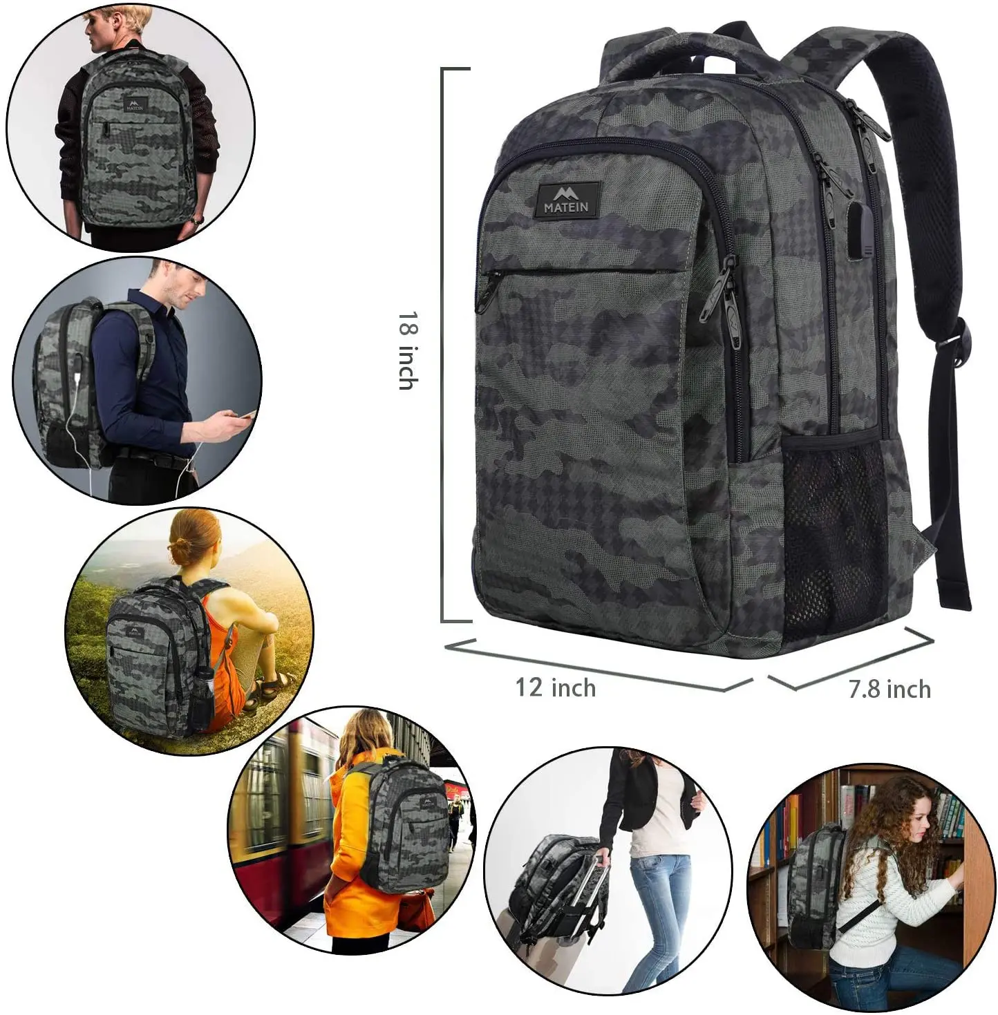 The top 10 best hustle modern anti theft travel & business laptop backpack air travel carry on 15.6 usb charging laptop backpack