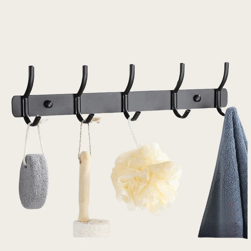 Wholesale Stainless Steel  Hangers Rack Metal Ceiling Coat Rack 5Hooks Wall Mounted Rack For Home Kitchen Organization