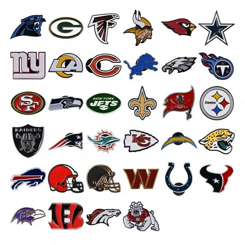 Custom National Football League Sport Enamel Lapel Pins Badge Brooch Hard Enamel NFL Team Enamel Lapel Pins