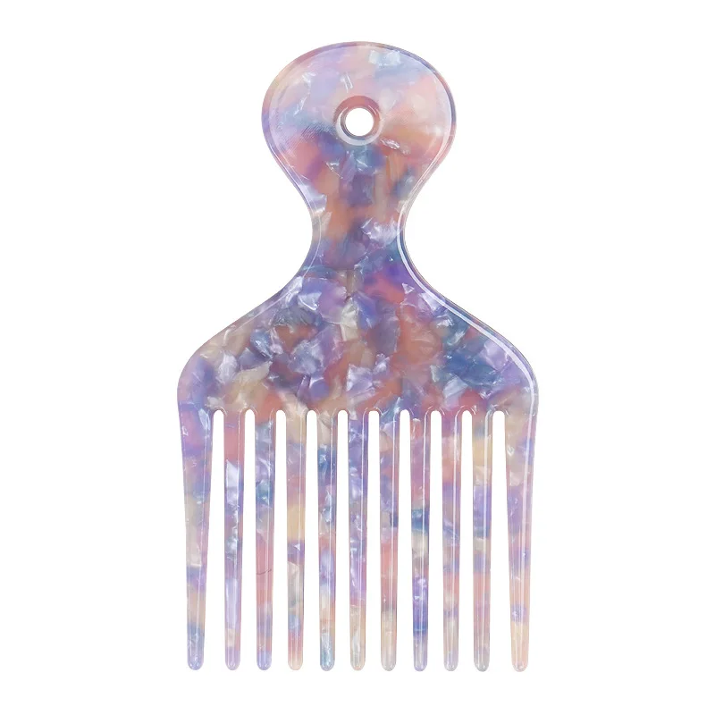 
Customized Logo Multi Color Hair Pick Comb Cellulose Acetate Afro Hair Combs Curly Hair Massage Hairdressing Tool Combs 