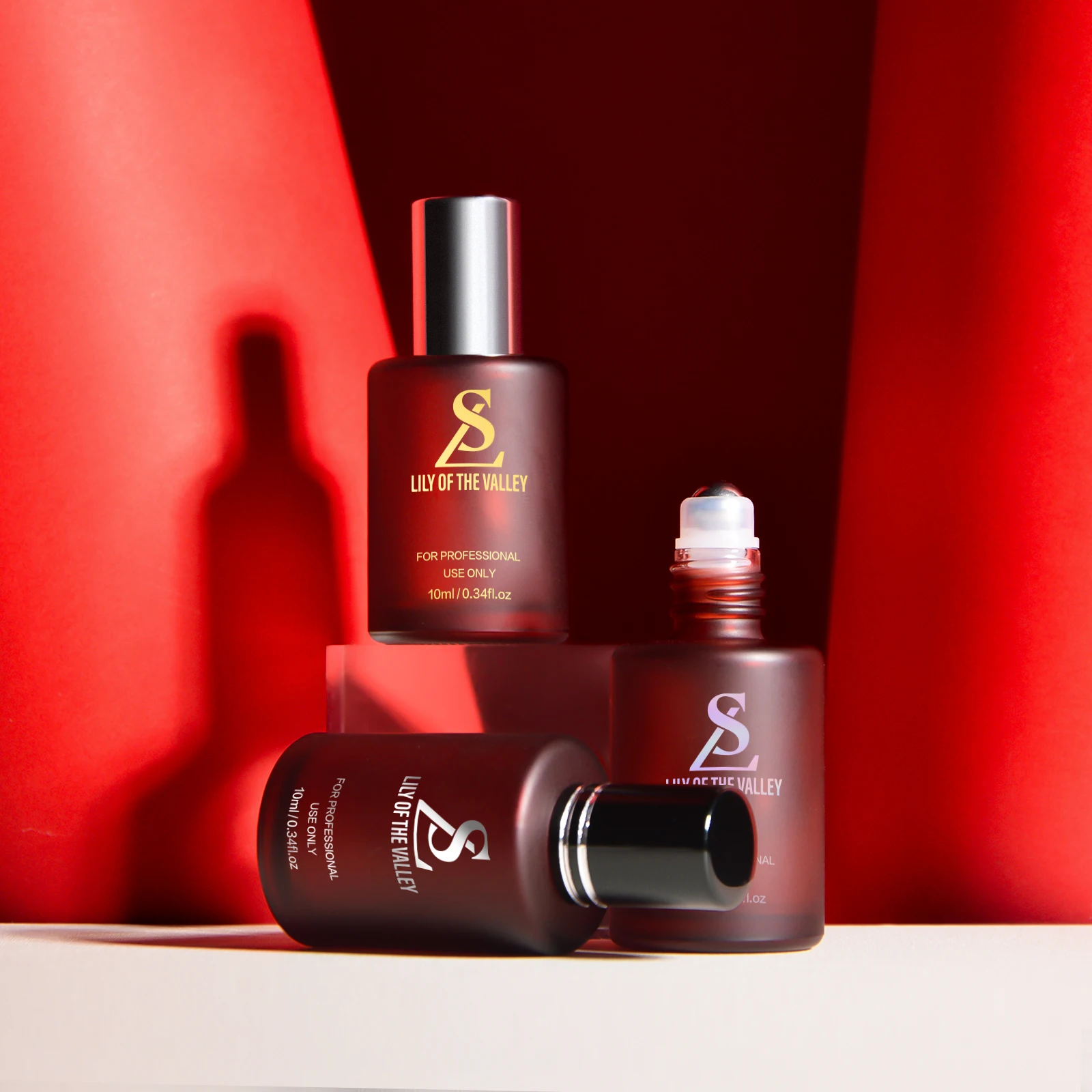 Wine Red Roll On Glass Bottle Cosmetic Essential Oil Container 15ml Roll On Glass Bottle Steel Roller Ball Protect For Eye Cream