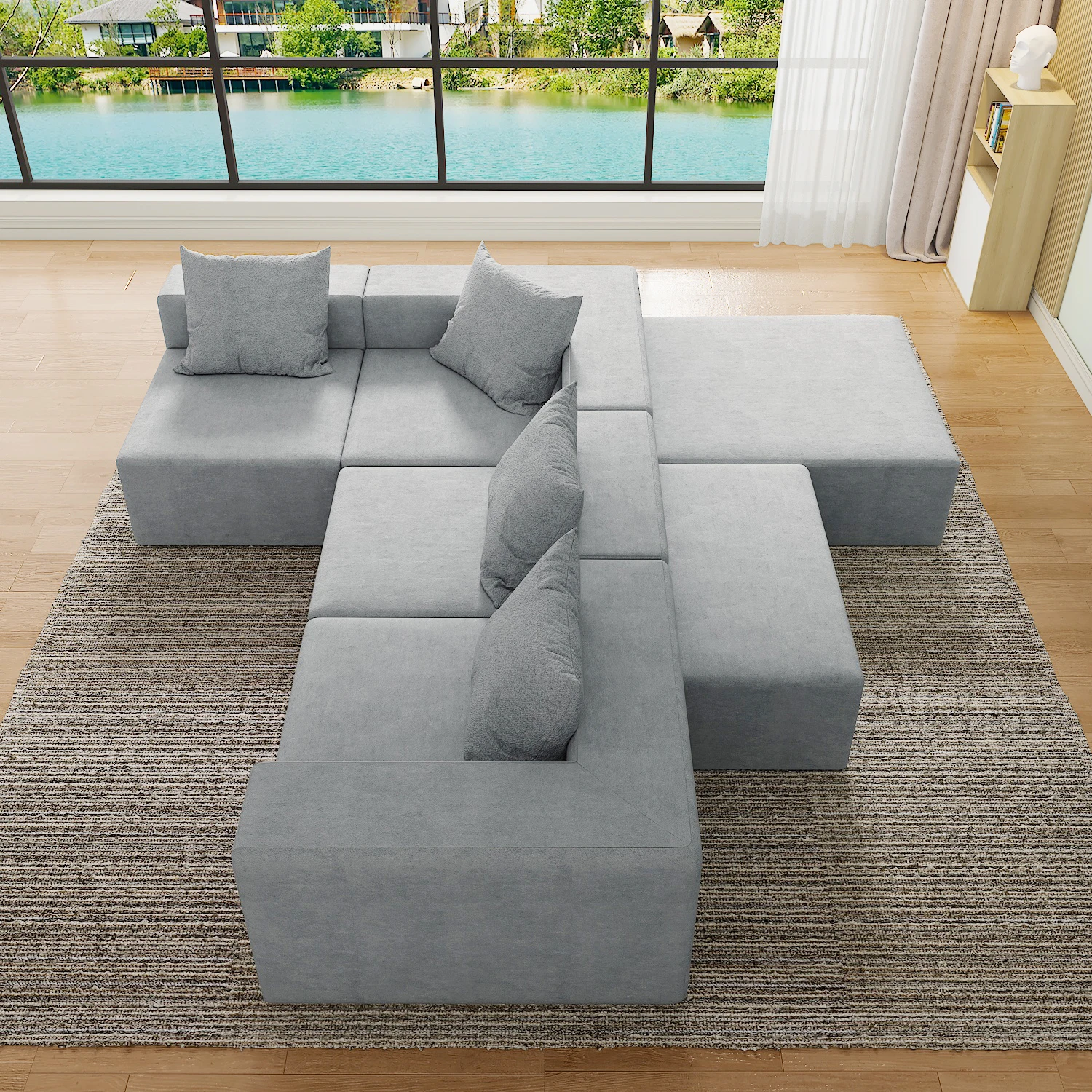 Multi-function L Shape Sofa Set Combined vacuum compression Furniture Sofa Bed Comfortable Couch Modern Sofas For Living Room