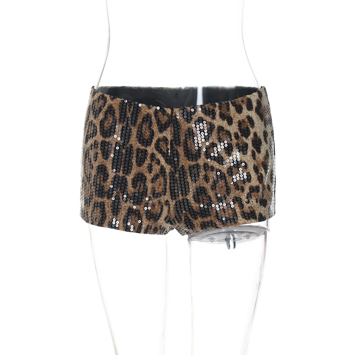 2024 New sexy pearl leopard print ultra short tight and versatile shorts for women