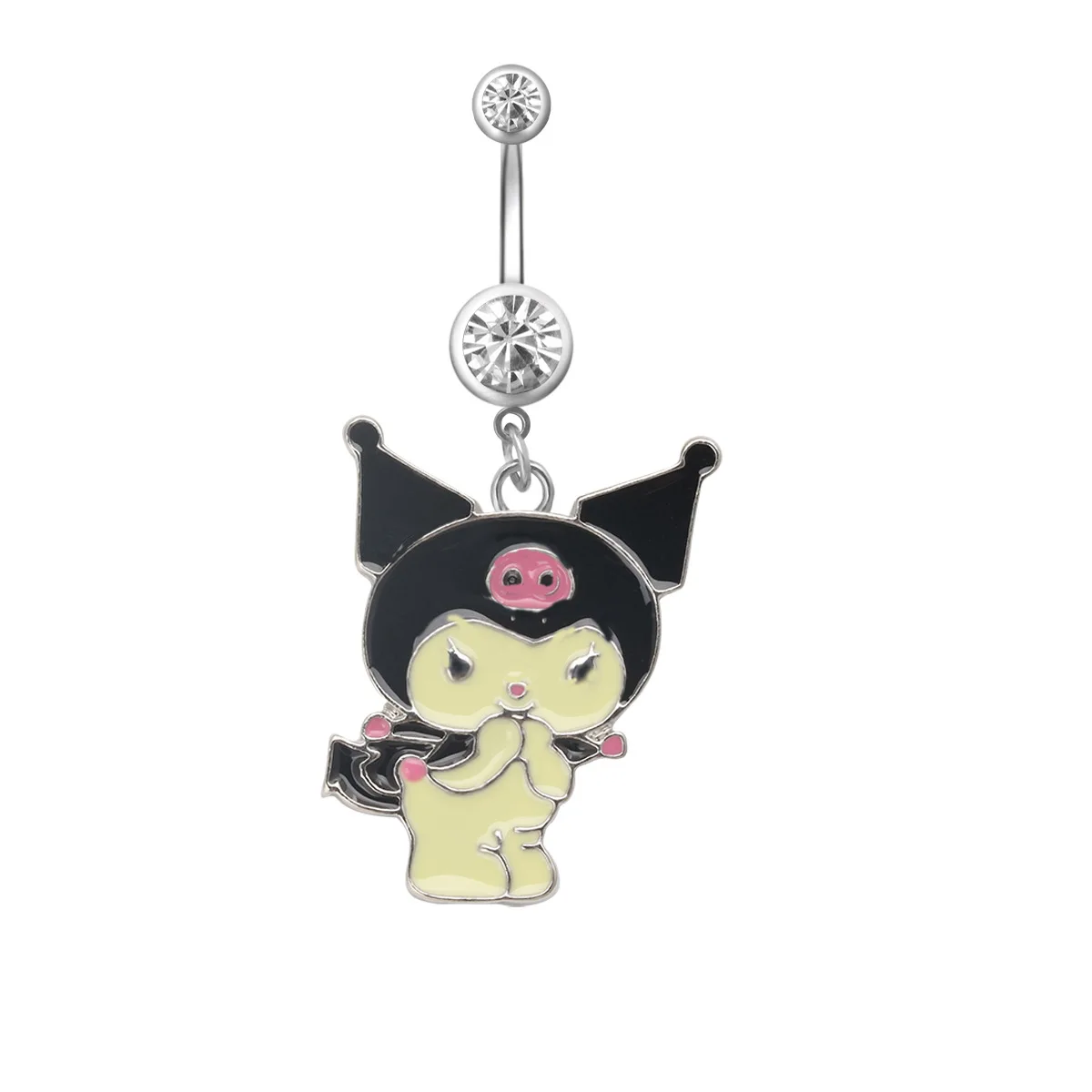 New exquisite cartoon cute cat belly button ring Anti allergy titanium piercing jewelry navel ring for girl