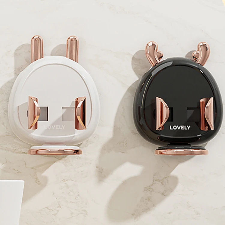 Sesame Good Quality Wall Install Toothbrush Rack Cartoon Animal Style Plastic Bathroom Holder for Electric Toothbrush