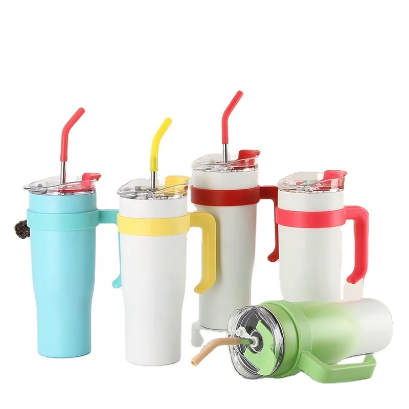 Термос с ручкой и трубочкой 40 унций