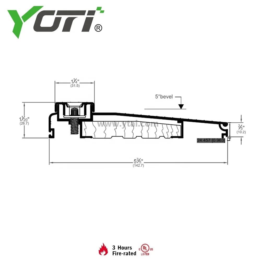 YDT505 Aluminum adjustable residential threshold/ wood sill