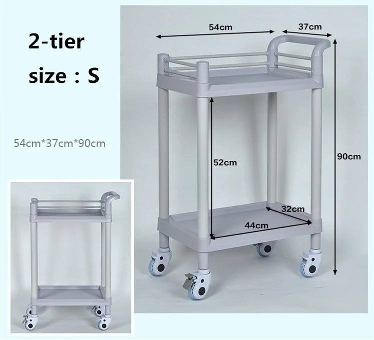Multifunction ABS Hospital Plastic Emergency Trolley Medical Cart With Drawer