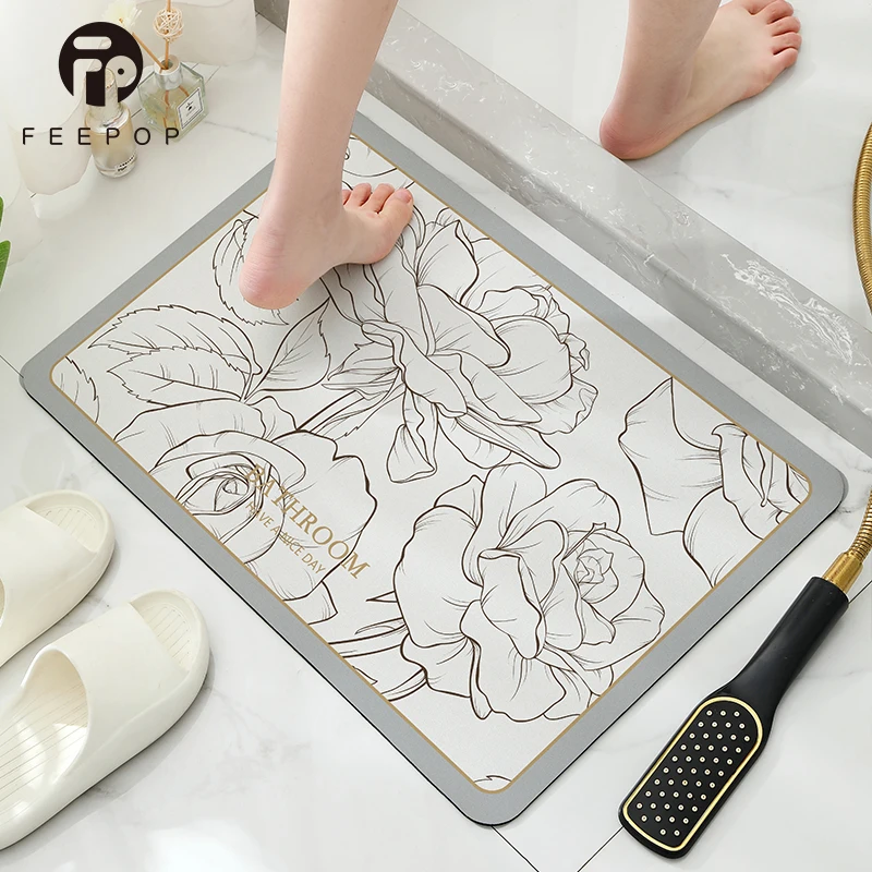 Diatomite Soft Bath Mat Anti-Slip Quickly dry Earth Mat For Bathroom Indoor and Outdoor