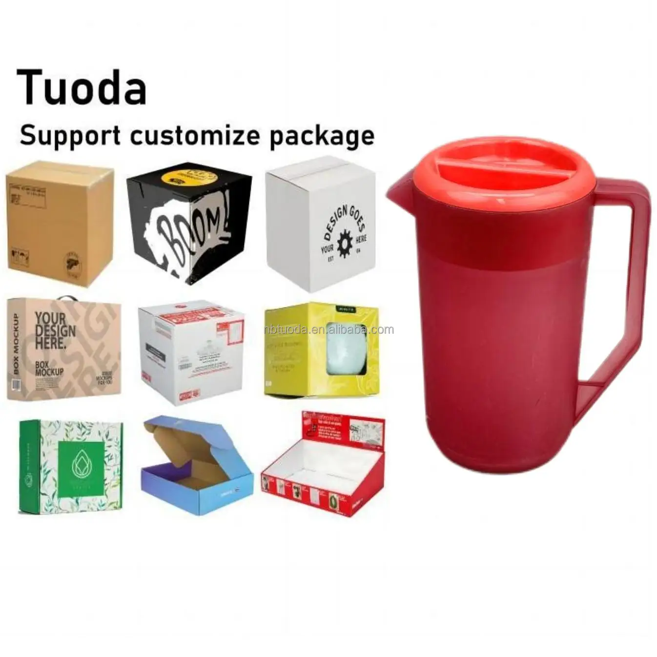 TD1 Wholesale Dishwasher Safe 2.4L Capacity PP Kettle for Iced Tea Jug Plastic Pitcher with Lid