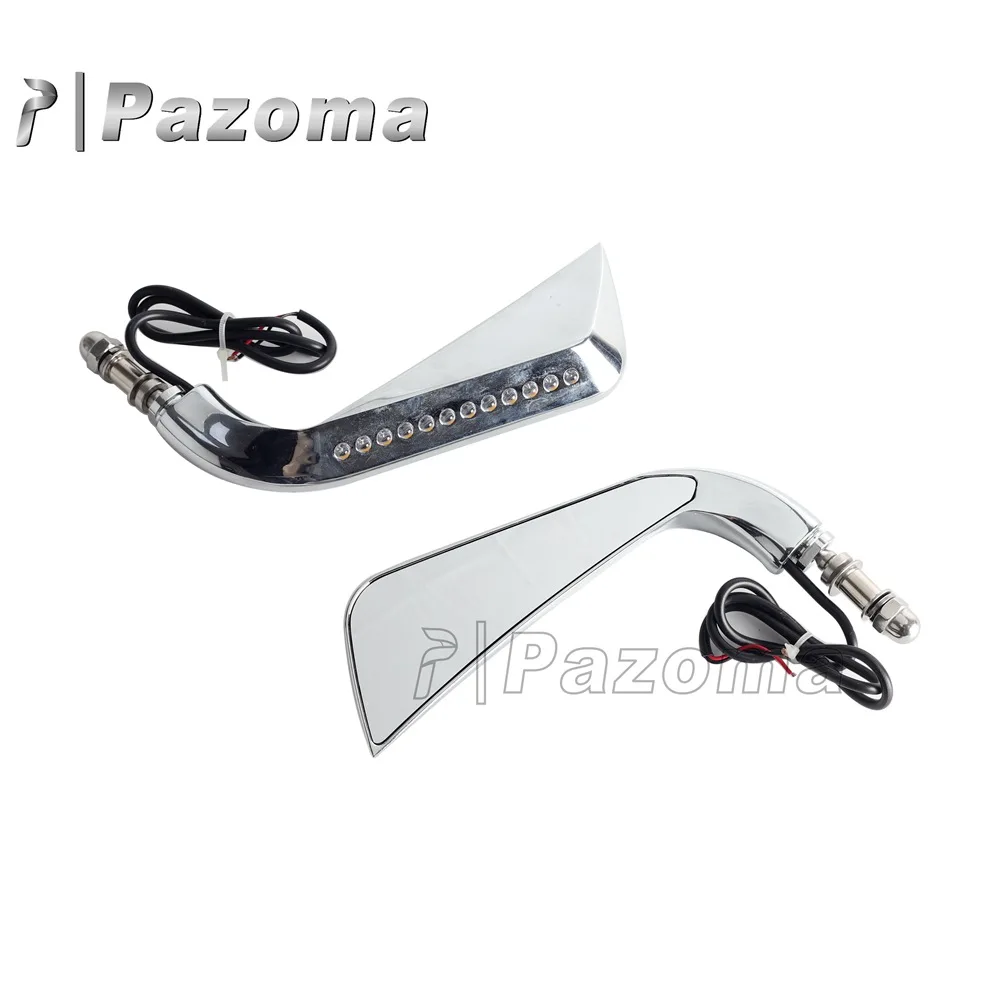 Motorcycle Rear Side Mirror with LED Running Lights for Harley Cross Bones 2008-2009 for Harley Dyna models 1984-2014