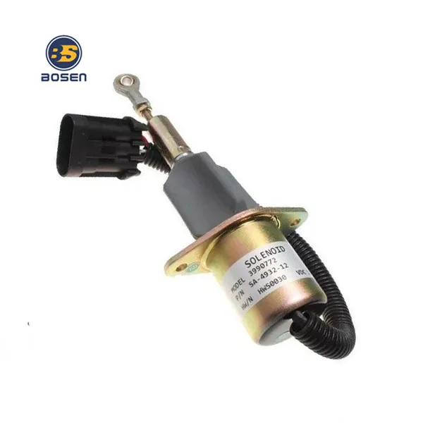 24V 3990773 SA-4932-24 12V 3990772 SA-4932-12 Fuel Shut Off Stop Cut Solenoid Valve for Cummins