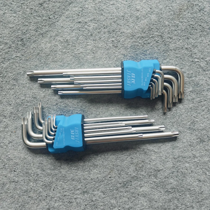 9-piece multi-functional CRV star hexagon ball head L-shaped square pin key kit hex hex wrench set set