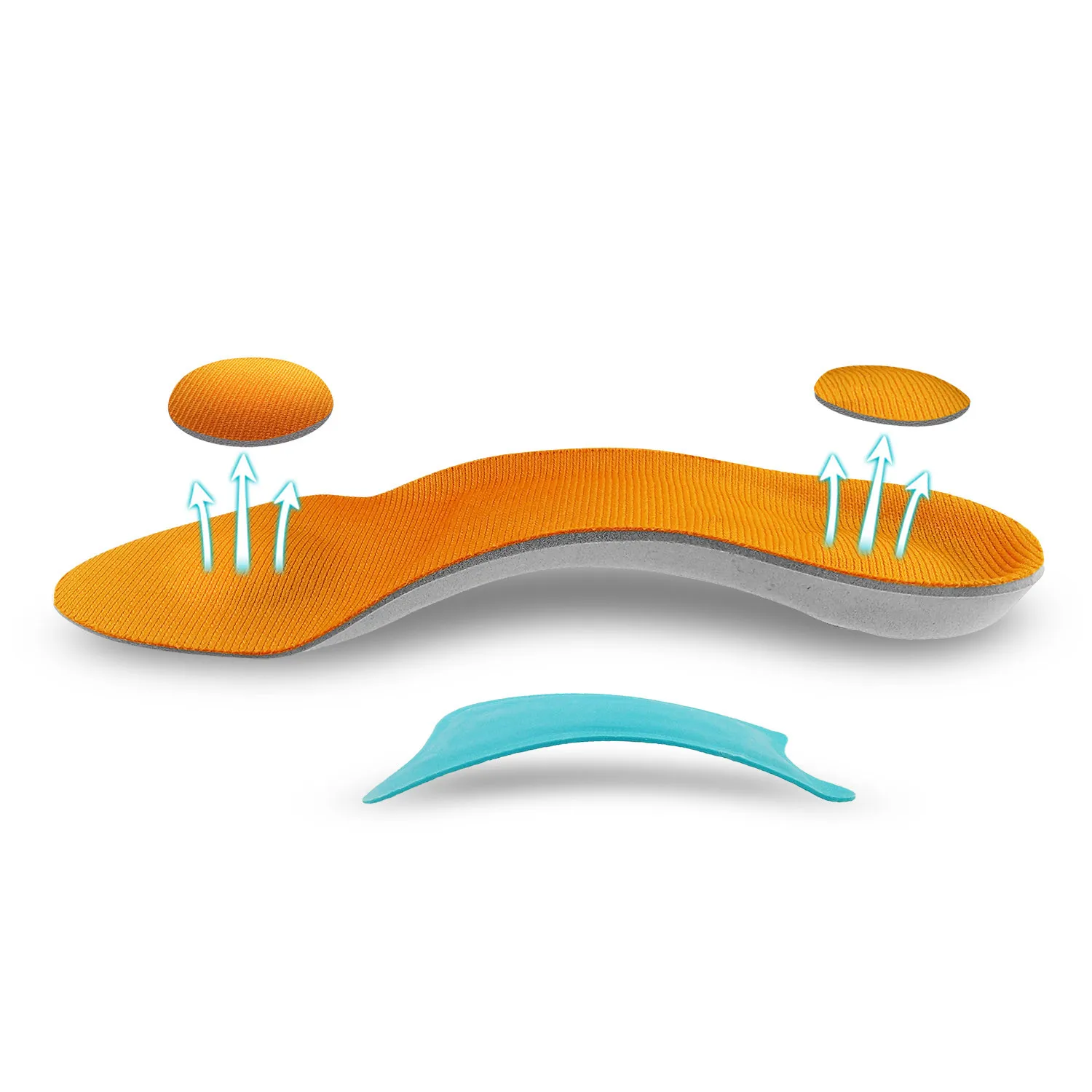 Fashion 3/4 length Orthotic Plantar Fasciitis Flatfoot Over-Pronation Compound Orthopedic Arch Support Insole High Arch